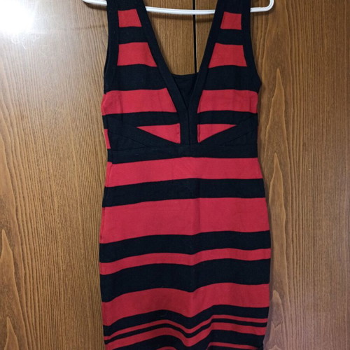 Striped winter dress like new, size L-XL
