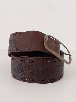 Massimo Dutti leather women's belt like new, brown, size 80