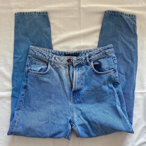 Mom jeans Zara used, Y2K high-waisted blue pants, size S