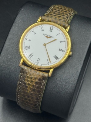 Longines Le Grande Clasique watch used, gold color, battery powered