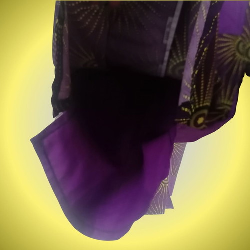 Jacket African Boho Style like new, purple and yellow sun pattern