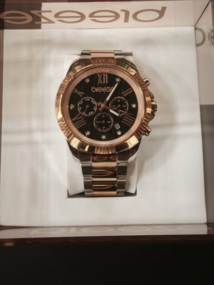 Breeze Two-Tone Chronograph Watch, Rose Gold and Silver Tone, NOS