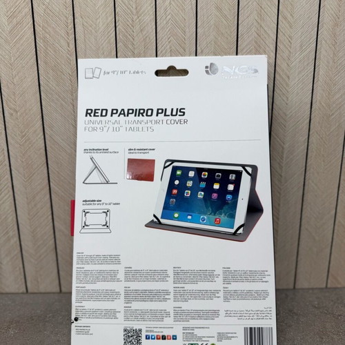 Red Papiro Plus Tablet Case 9'' to 10'' new, universal stand