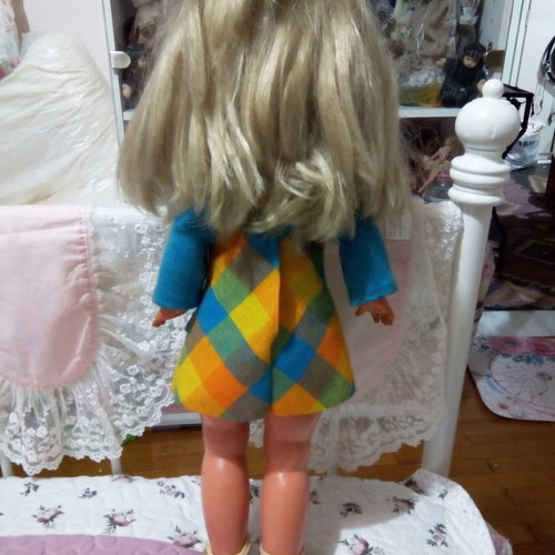 Vintage doll used, 45cm, talking, from Austria
