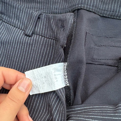 Blue striped office style fabric pants used, size M