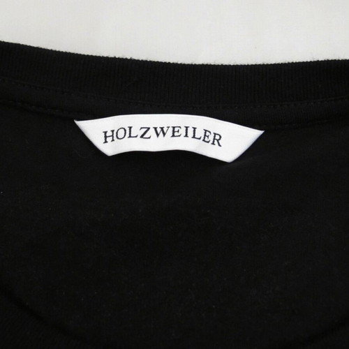 Holzweiler women's t-shirt size S black with embroidered flowers like new