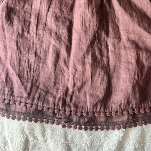 Zara Dusty Plum Flowy Top with Asymmetric Hem and Button Back, Size XS, Like New