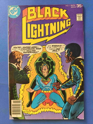 Black Lightning 5 comic used, first appearance of Baron Karza