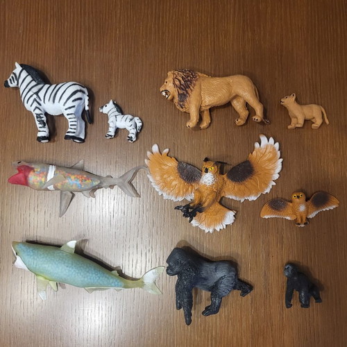 Soft animal figures collection, mother and baby