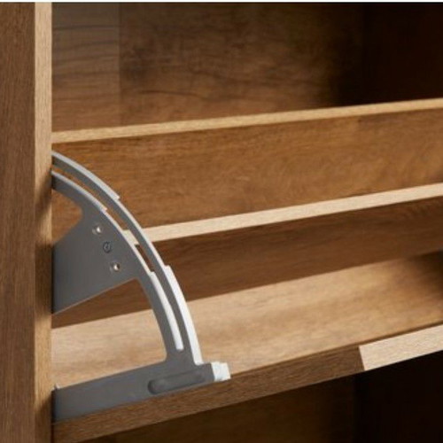 Shoe rack used with 2 drawers and 2 compartments, oak color