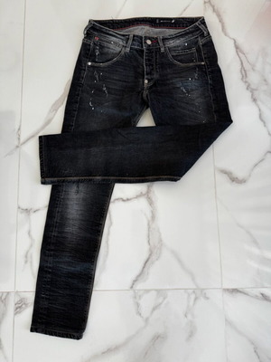 Premium Royal Denim Jeans ανδρικό σαν καινούργιο, μαύρο με ξεβαμματα
