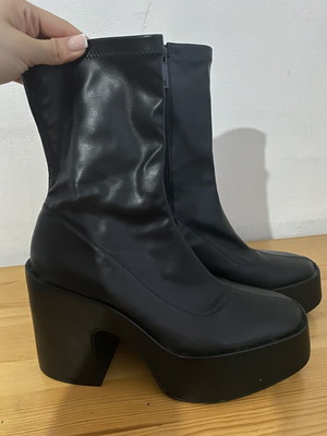 Zara heeled boots, black, size 37