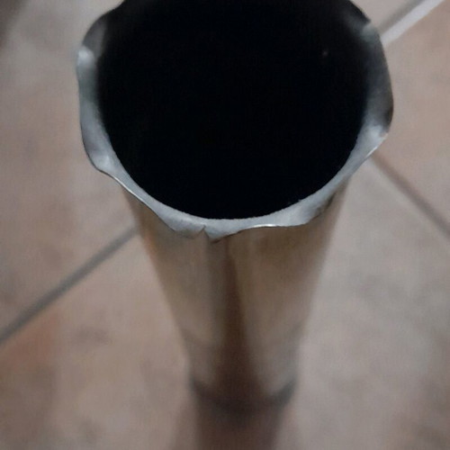 Shell vase from 1942 with handmade engraving, used