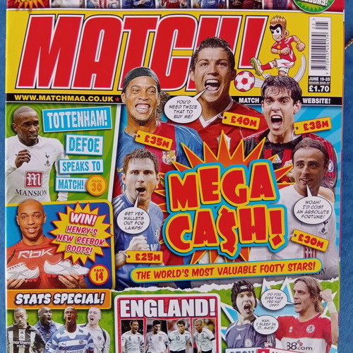 Match Football Magazine Issue 19-25/6/2007 Like New with England Posters