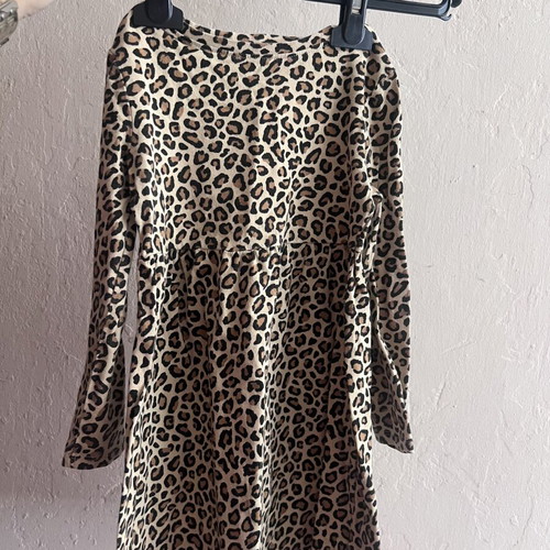 Old Navy Leopard Long Sleeve Girls Dress 4 Years 104cm like new