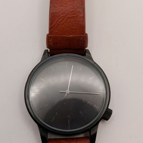 Komono Winston Regal watch used with brown leather strap