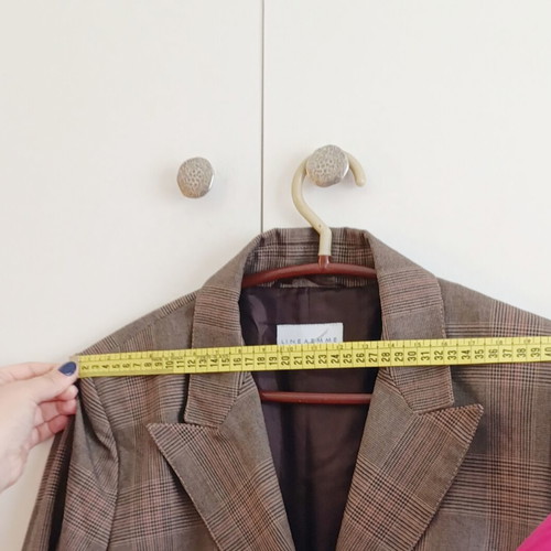 Lineaemme brown checked blazer jacket, women's L