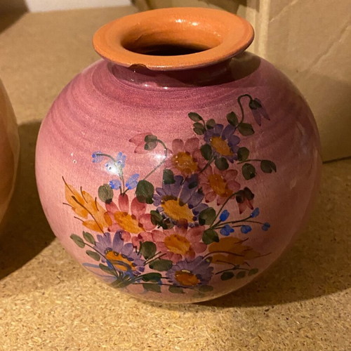 Handmade decorative vases like new from Corfu, pair