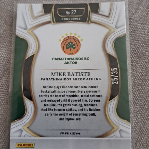 Panini Select Euroleague Mike Batiste Concourse card new