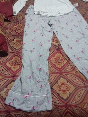 Love pajama set new, gray with pink details, size M
