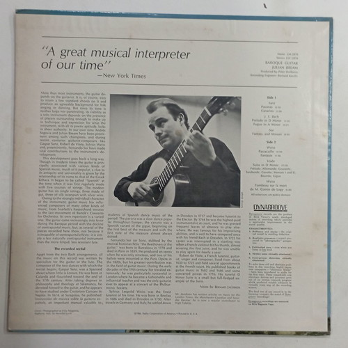 Vinyl Julian Bream Baroque Guitar used