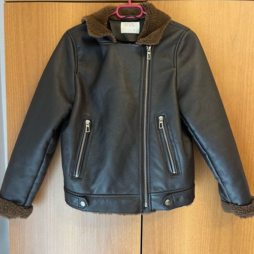 Zara kids biker jacket with sherpa lining like new, very warm