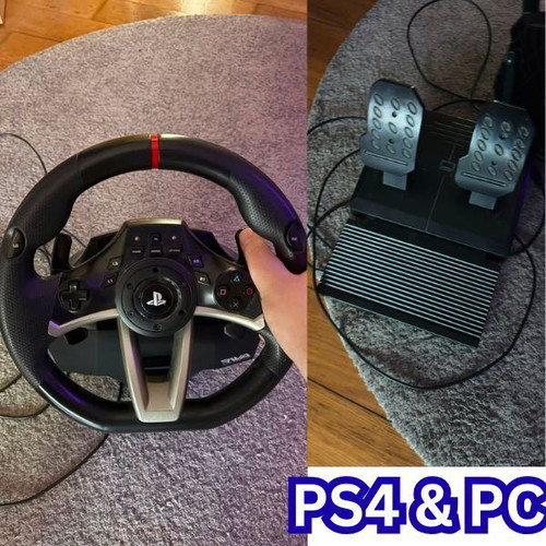 Hori Steering Wheel for PS4 and PC, like new