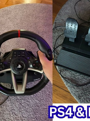 Hori Steering Wheel for PS4 and PC, like new