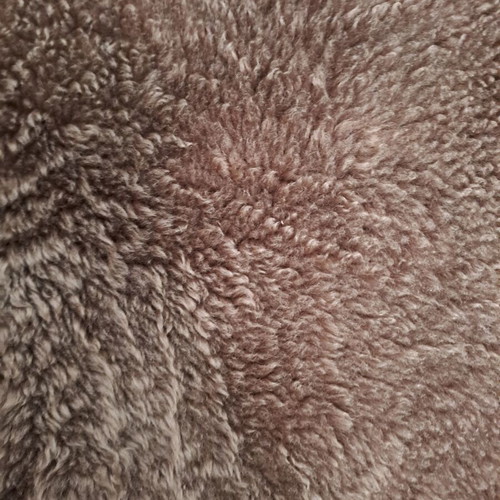 Fur coat with leather brown like new