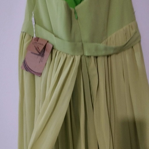 Evening dress new, size 4XL, green, muslin and satin