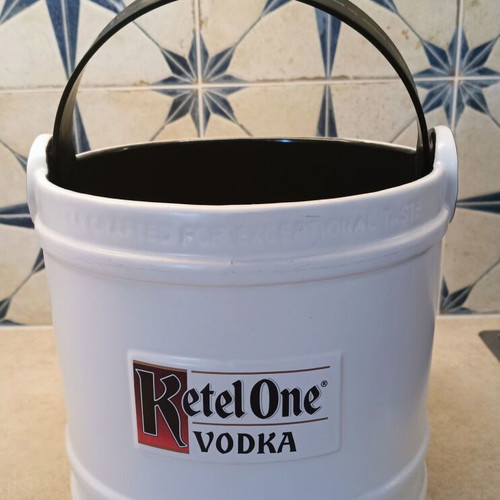Ketel One Vodka ceramic ice bucket with iron handle