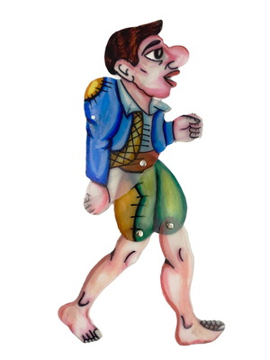 Kolytiri "Kopritis" handmade professional Karagiozis figure