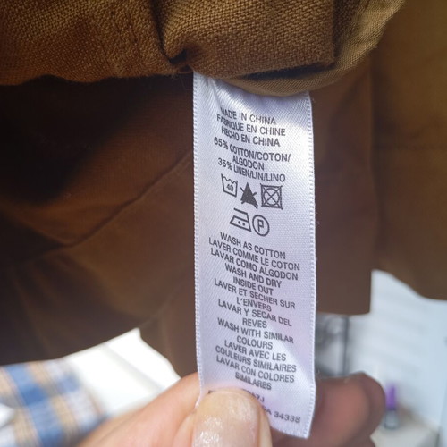 French Connection women's jacket used, mustard color, size L, cotton and linen