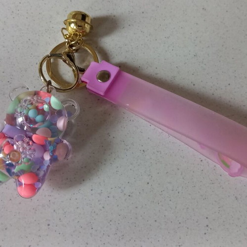 Wish water toy keychain used, pink