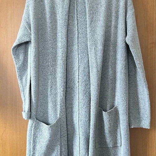 Bershka women's long cardigan used, gray, size M