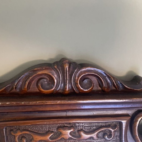 Wooden mirror used, height 120 cm, width 116 cm