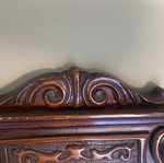 Wooden mirror used, height 120 cm, width 116 cm