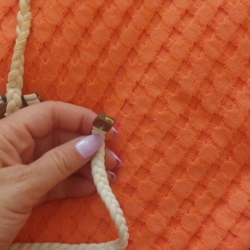 Striped triangle bikini top Marks & Spencer used with braided straps