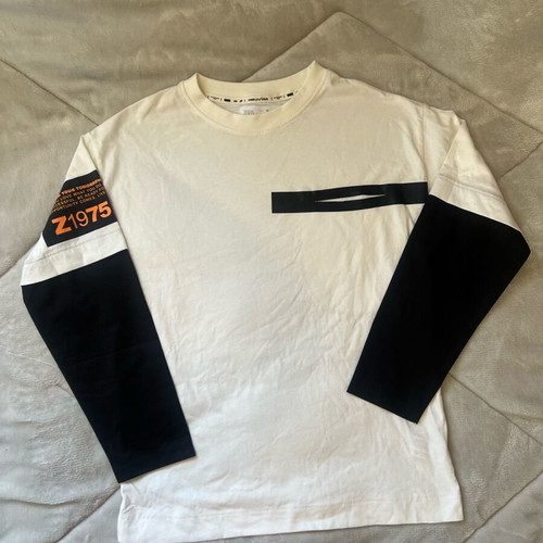 Zara white long-sleeve shirt like new, size 140 cm