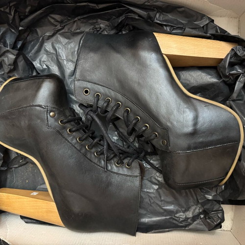 Jeffrey Campbell Leather Ankle Boots New Black Size 36