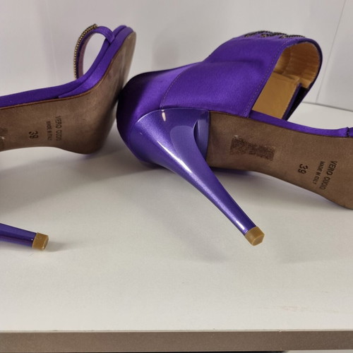 Tiffi women's purple sandals with Swarovski elements, new, size 39
