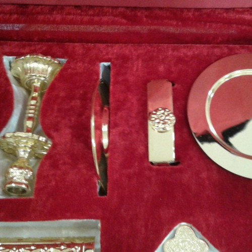Priestly case for transporting vessels for Divine Liturgy new, gilded