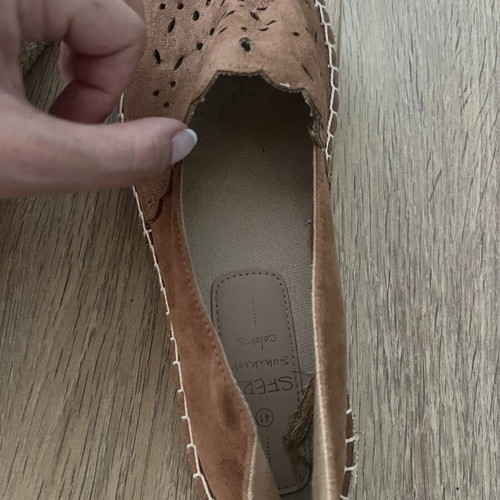 Espadrilles Arena terracotta suede like new, perforated design