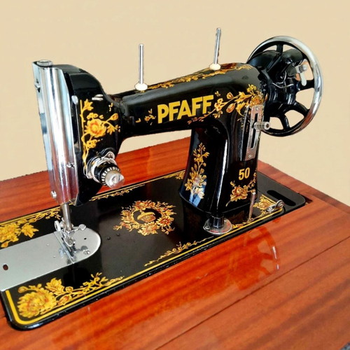 Pfaff 50 antique sewing machine with cabinet, fully functional