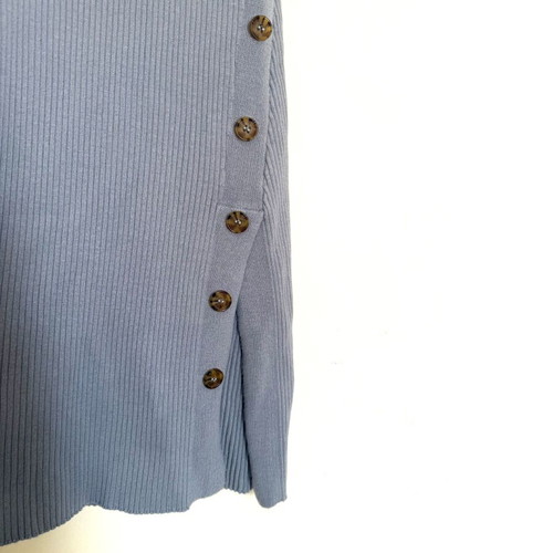 Blue Midi Dress Medium Used Fitted With Side Button
