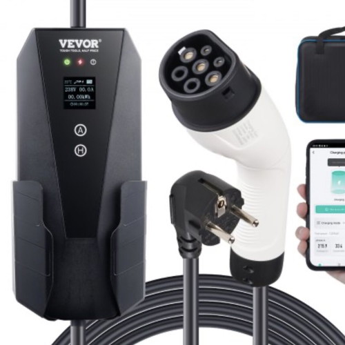Vevor Type 2 Portable Electric Vehicle Charger 16A 3.7 kW with Display