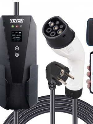 Vevor Type 2 Portable Electric Vehicle Charger 16A 3.7 kW with Display