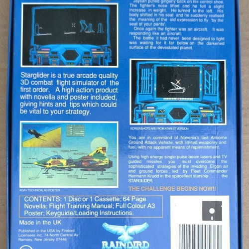 Starglider Amiga game like new, complete in box