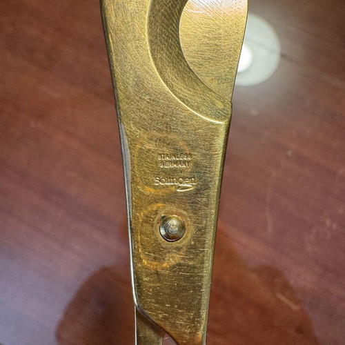 Solingen Germany Cigar Cutter 15cm Gold Tone Used Vintage
