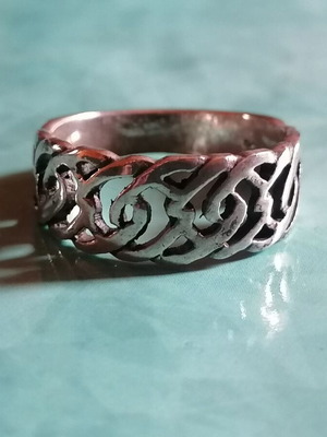 Silver 925 Celtic Knot-work ring new, no 57 (US 8)